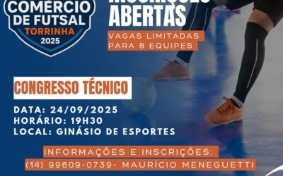 Torrinha: Inscrições abertas para a Copa Comércio de Futsal 2025