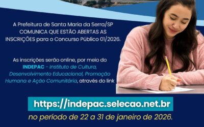 Santa Maria da Serra: Prefeitura abre Concurso Público com vagas em diversas áreas